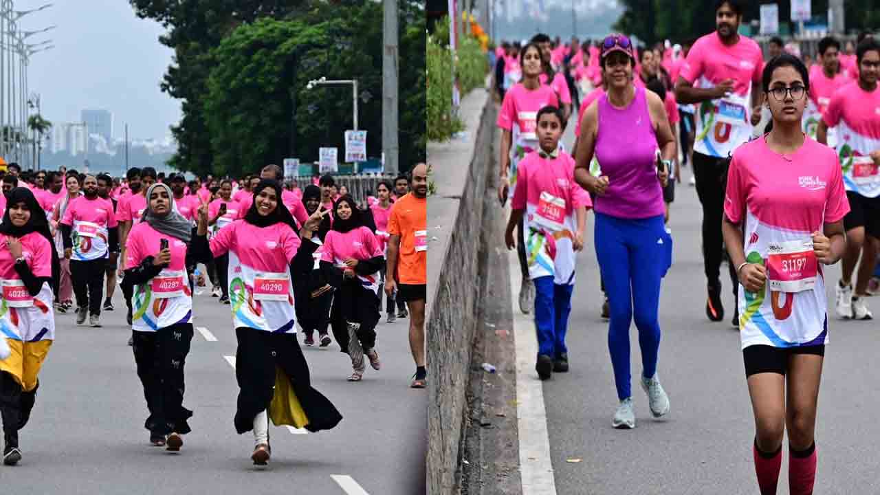 Pink Power Run 2.0 In Hyderabad:హైదరాబాద్‌లో పింక్ పవర్ రన్.. పాల్గొన్న ప్రపంచ సుందరి