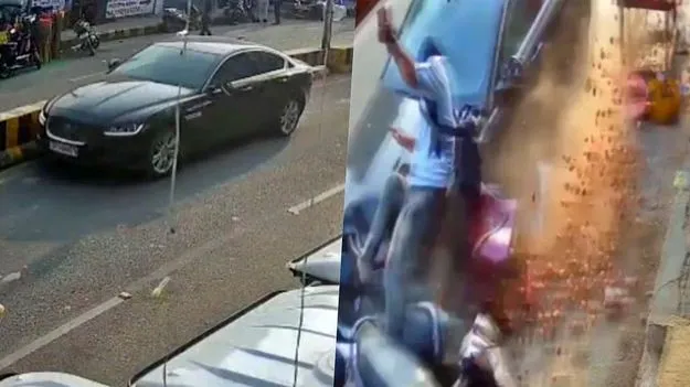 Luxury Jaguar Mows Down: జాగ్వార్ కారు బీభత్సం.. క్షణాల్లో ప్రాణం పోయింది.. 