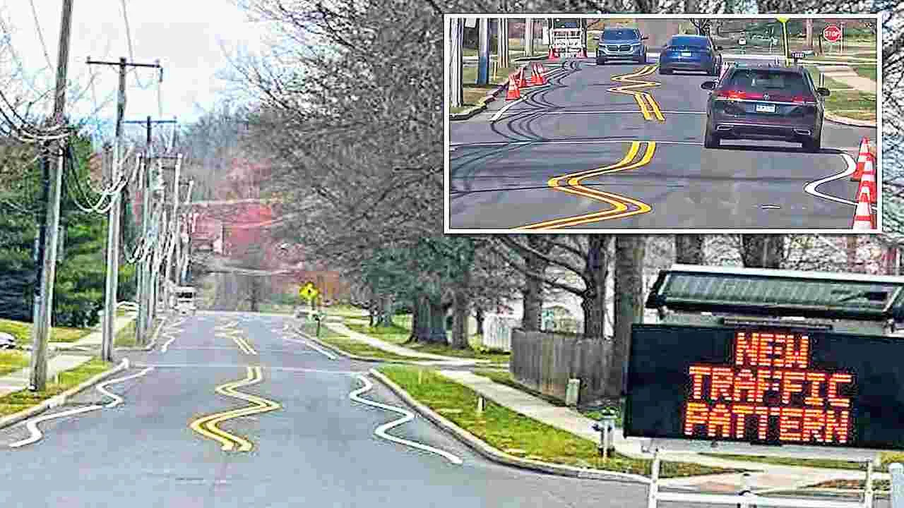 ఆ రోడ్డుపై గీతలు.. అందరినీ ఆశ్చర్యపరుస్తున్నాయి..