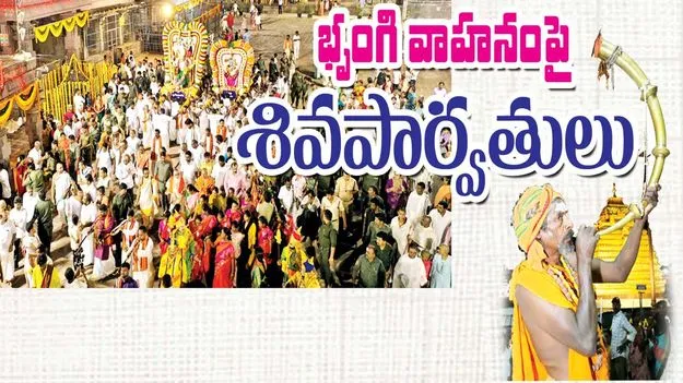 భృంగివాహనంపై శివపార్వతులు