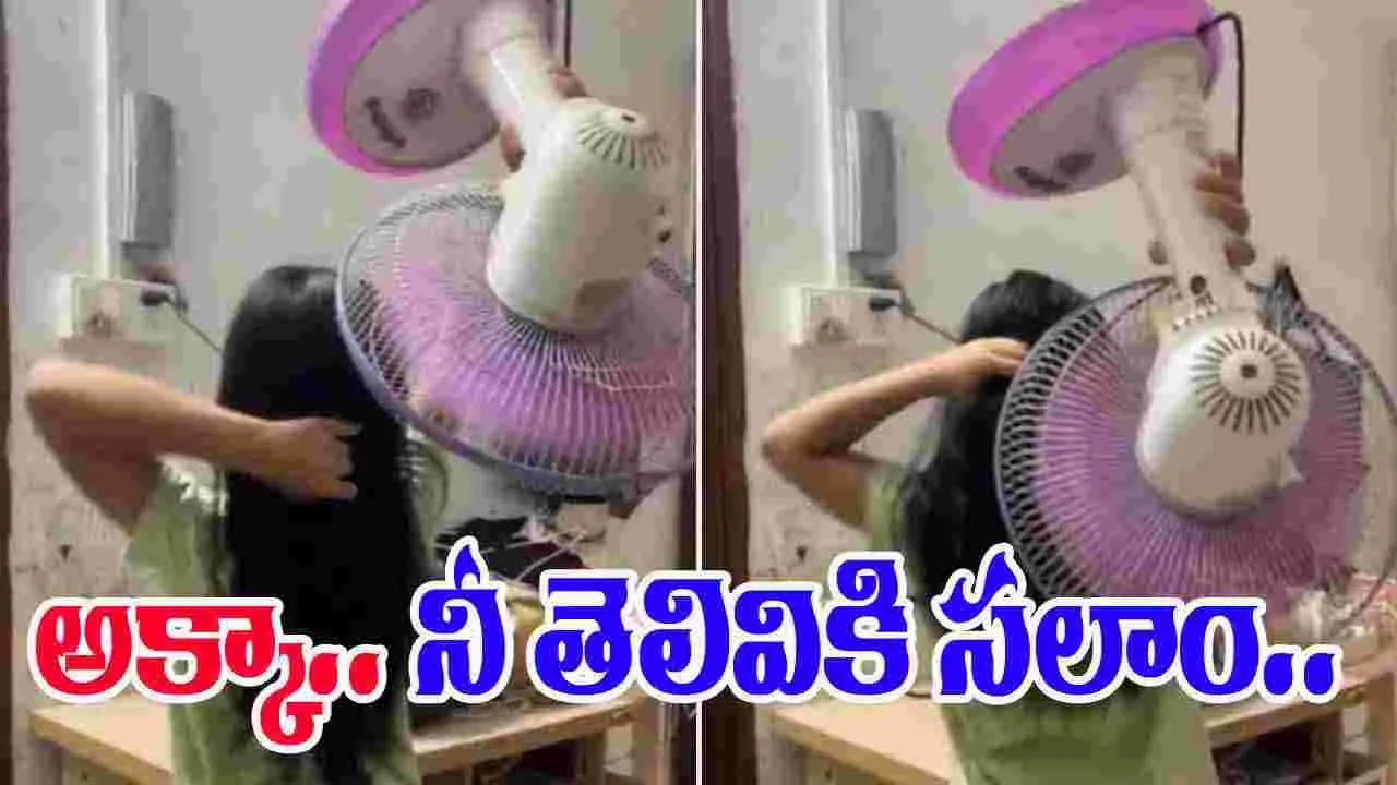 Girl Smart Brain: ఈ అక్క తెలివికి సలాం చెప్పాల్సిందే.. జుట్టును ఎలా ఆరబెడుతోందో చూడండి..