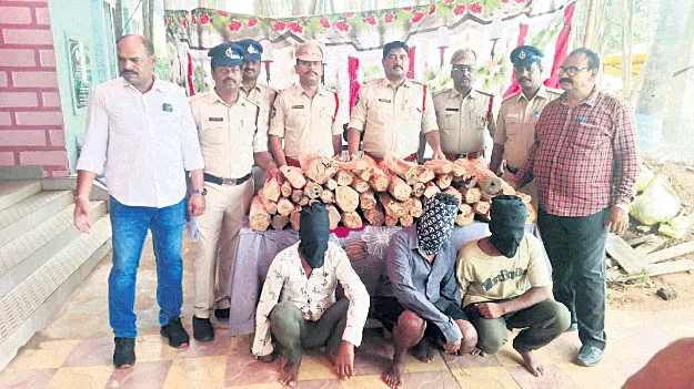 గంధం చెట్లు నరికిన ముగ్గురు మధ్యప్రదేశ్‌ వాసుల అరెస్ట్‌ 