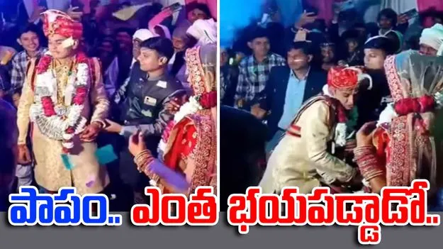 Groom scared: పాపం.. వరుడు ఎంత భయపడ్డాడో.. అందరూ ఎలా నవ్వుకున్నారో చూడండి..