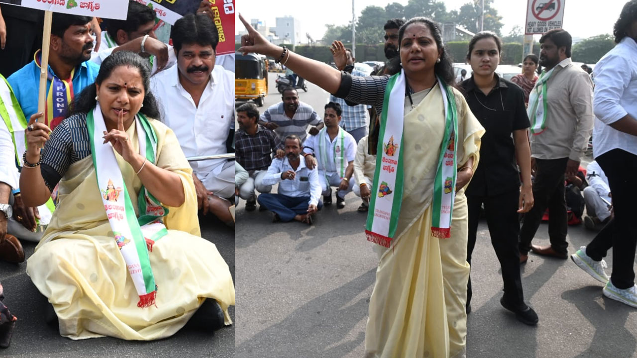 BC Bandh Protest: బీసీ బంద్... కవిత రాస్తారోకో 