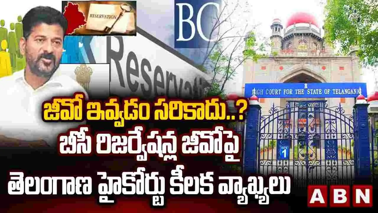 High Court on BC Reservation GO:బీసీ రిజర్వేషన్ జీవో ఇవ్వడం సరికాదు: తెలంగాణ హై కోర్టు