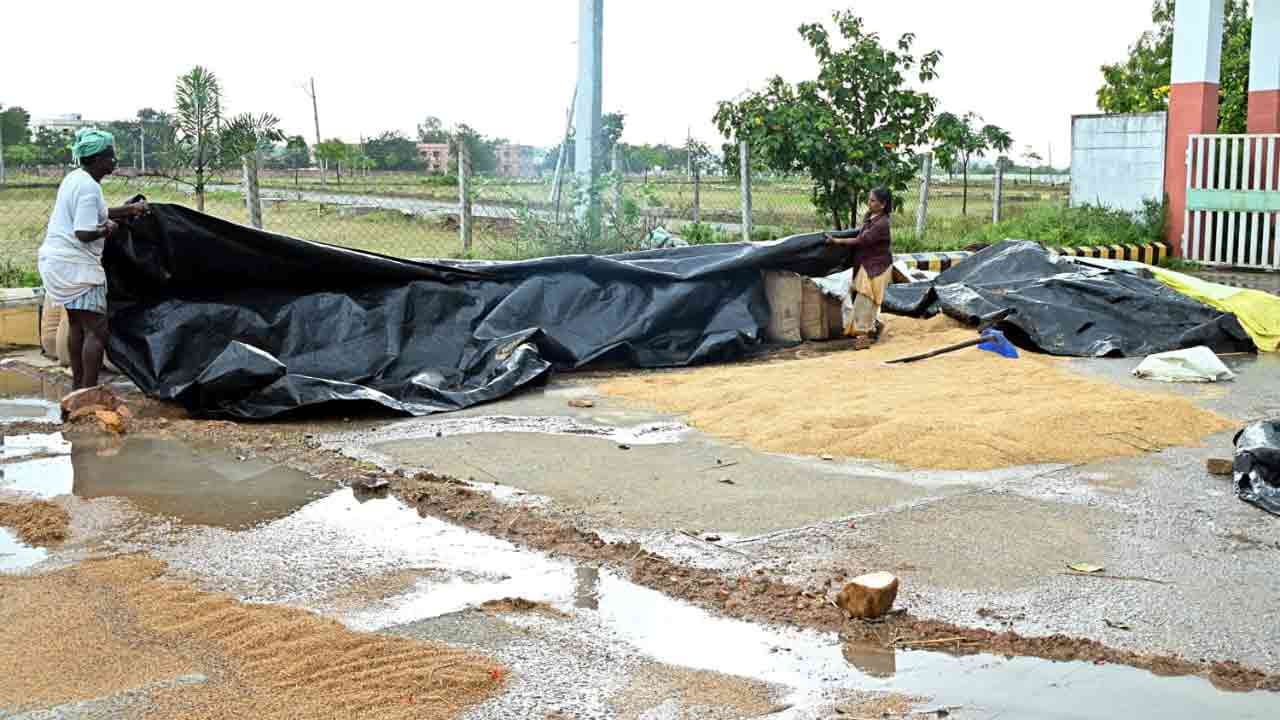 Rain In Chityala: అకాల వర్షంతో తడిసిన ధాన్యం.. రైతులు విలవిల..  