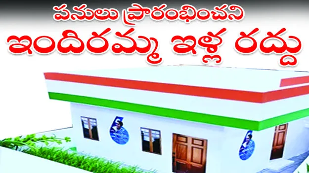 పనులు ప్రారంభించని   ఇందిరమ్మ ఇళ్ల రద్దు