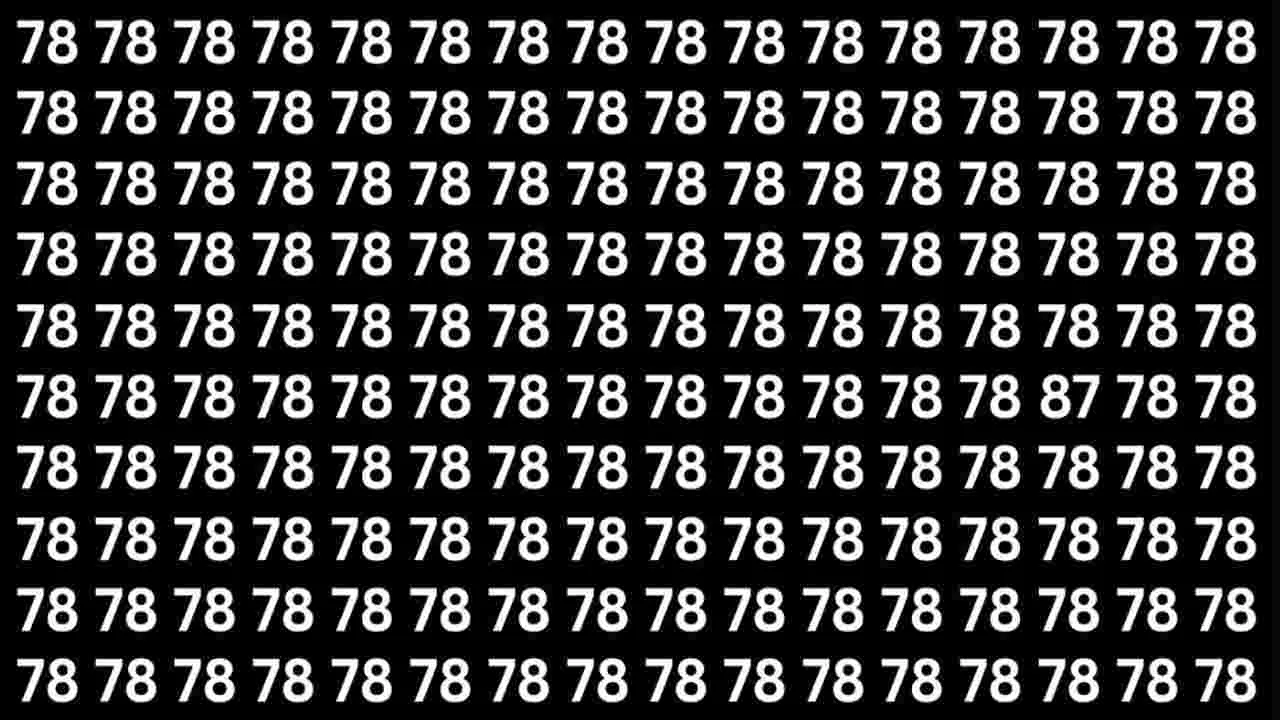 Optical Illusion Test: మీ సమర్థతకు పరీక్ష.. 78ల మధ్యనున్న 87ను 10 సెకెన్లలో కనిపెట్టండి..