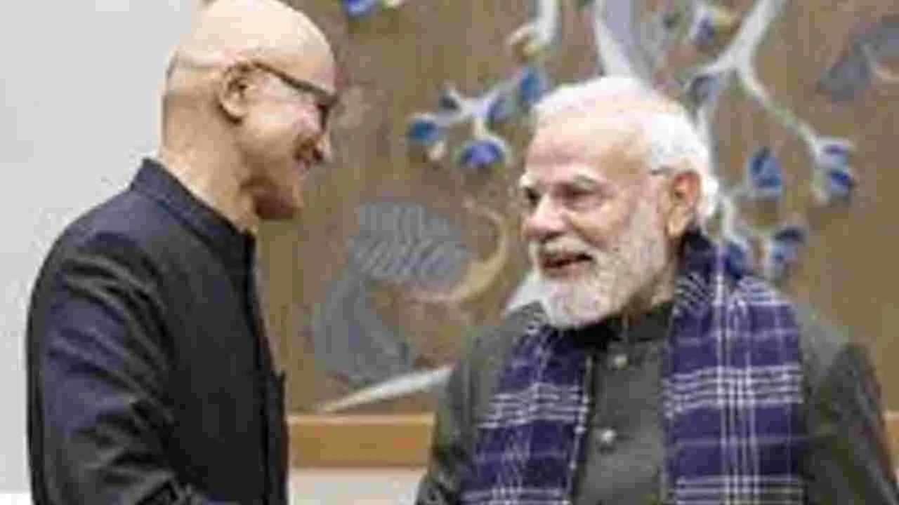 Microsoft CEO Satya Nadella: భారత్‌లో 1.58 లక్షల కోట్ల పెట్టుబడులు