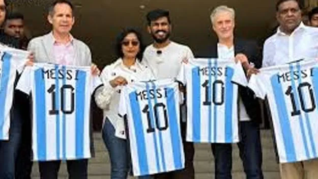 Messi Team Arrives in Hyderabad: హైదరాబాద్‌కు వచ్చిన మెస్సీ బృందం 
