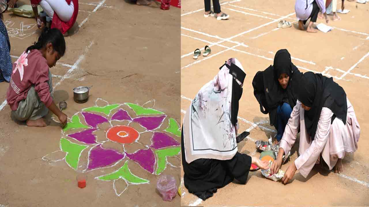 ఆకట్టుకున్న ఏబీఎన్- ఆంధ్రజ్యోతి ముత్యాల ముగ్గుల పోటీలు