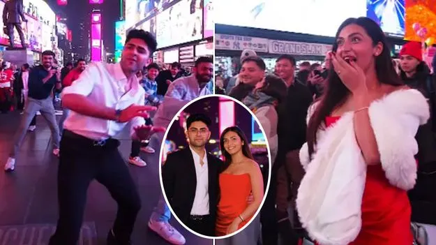 Love Propose at Time Square: బాలీవుడ్ తరహాలో భారతీయ అమెరికన్ 'లవ్ ప్రపోజల్'.. వీడియో వైరల్