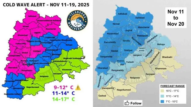 Cold Wave Grips: చలిపులి.. రాత్రి 10 డిగ్రీలకు పడిపోనున్న ఉష్ణోగ్రత
