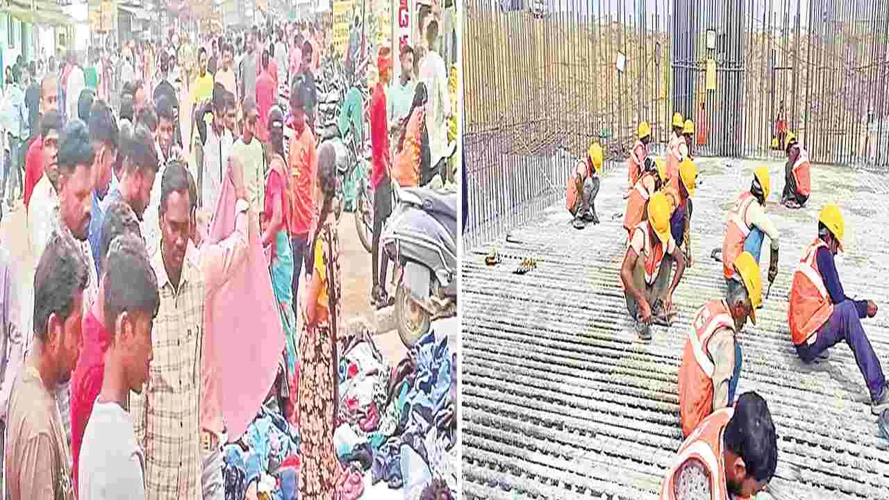 Workers Influx: కార్మికులతో అమరావతి కళకళ