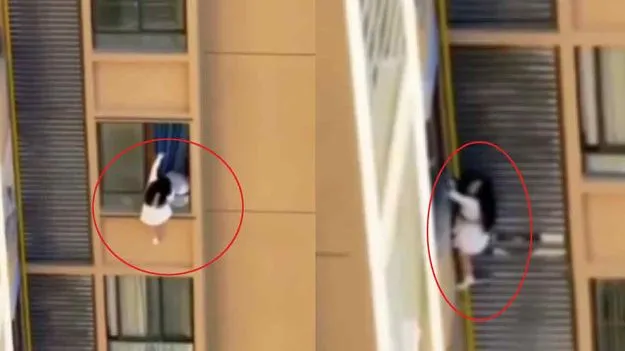 Viral Escape Video: ఈమె ఎవరో స్పైడర్ మ్యాన్ సోదరిలా ఉంది.. 10వ అంతస్తు నుంచి..