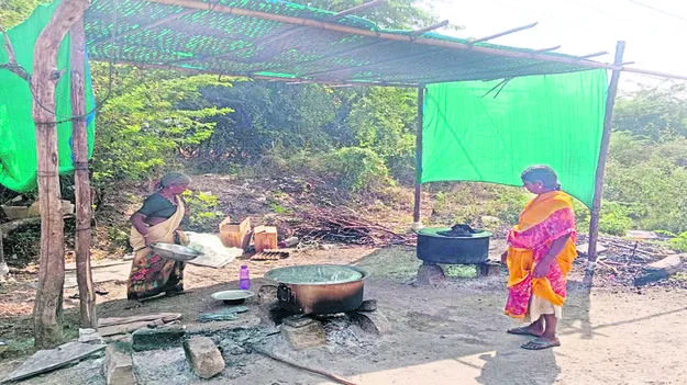 ఆరుబయటే మధ్యాహ్న వంటలు