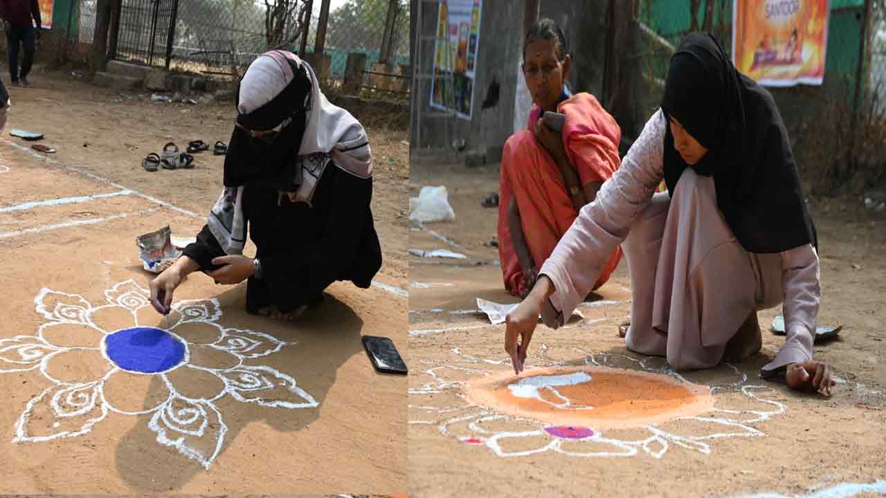 ఆకట్టుకున్న ఏబీఎన్- ఆంధ్రజ్యోతి ముత్యాల ముగ్గుల పోటీలు
