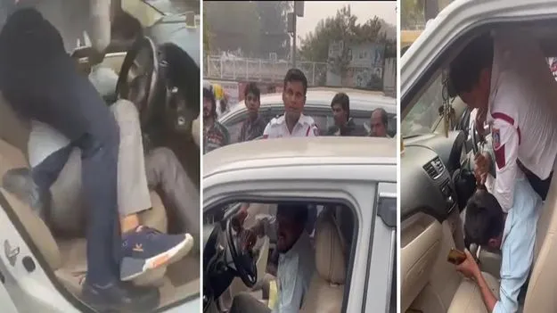 Delhi traffic cop assault: ఢిల్లీలో ట్రాఫిక్ కానిస్టేబుల్ వీరంగం.. వాహనదారుడిపై ఎలా దాడి చేస్తున్నాడో చూడండి..