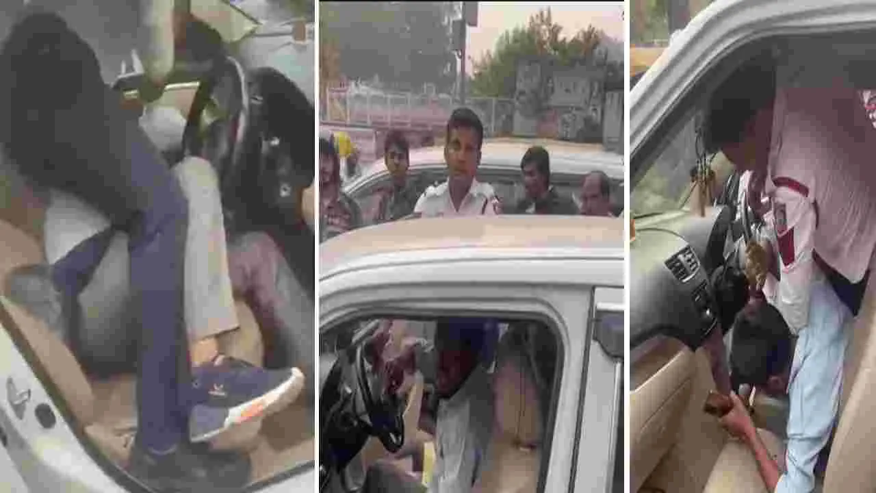 Delhi traffic cop assault: ఢిల్లీలో ట్రాఫిక్ కానిస్టేబుల్ వీరంగం.. వాహనదారుడిపై ఎలా దాడి చేస్తున్నాడో చూడండి..