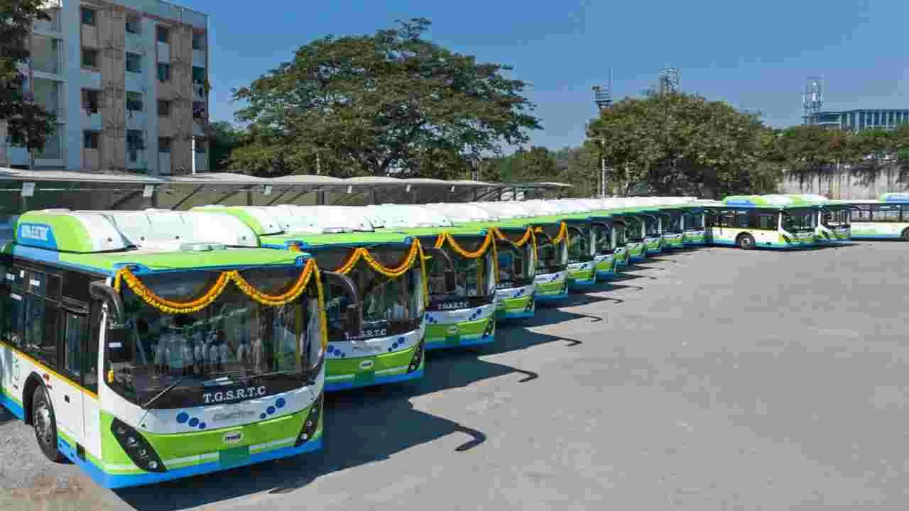 Electric buses: గ్రేటర్‌లో.. మరో వెయ్యి ఎలక్ట్రిక్‌ బస్సులు..