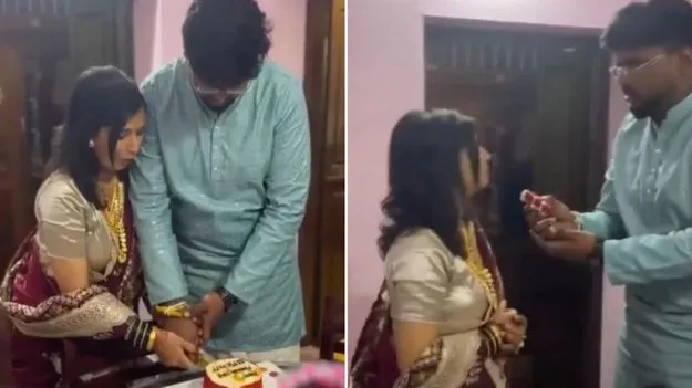 Husband wife moment: ఏంది బ్రో ఇలా చేశావ్.. భార్య పక్కనుండగా ఇలా చేయడానికి ఎంత ధైర్యం.. 