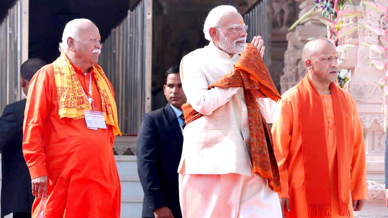 Ayodhya Balaram Temple: అయోధ్యలో కన్నుల పండువగా కాషాయ ధ్వజారోహణ.. హాజరైన పలువురు ప్రముఖులు