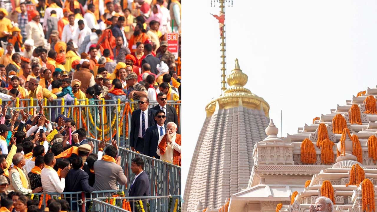 Ayodhya Balaram Temple: అయోధ్యలో కన్నుల పండువగా కాషాయ ధ్వజారోహణ.. హాజరైన పలువురు ప్రముఖులు