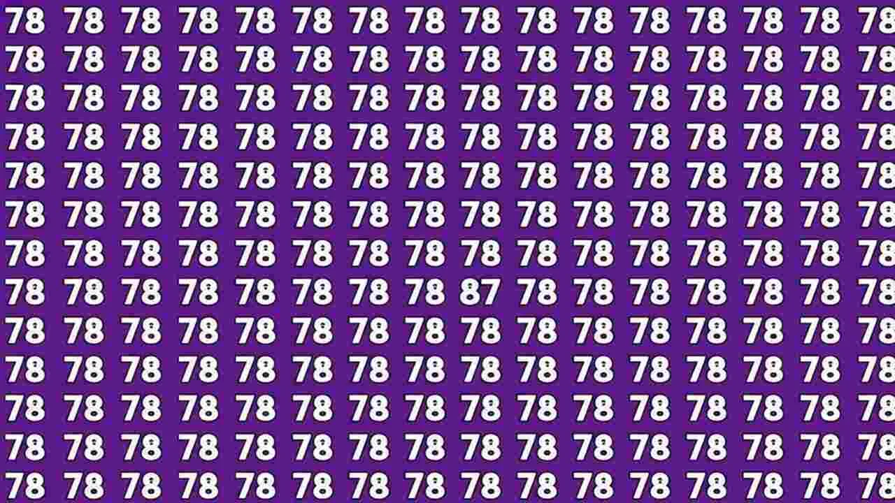 Optical Illusion Test: మీ కళ్లు షార్ప్ అయితే.. ఈ 78ల మధ్యలో 87 ఎక్కడుందో 7 సెకెన్లలో కనిపెట్టండి..