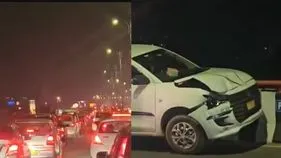 PV Express Highway: పీవీ ఎక్స్‌ప్రెస్‌ హైవేపై రోడ్డు ప్రమాదం.. భారీగా ట్రాఫిక్ జామ్