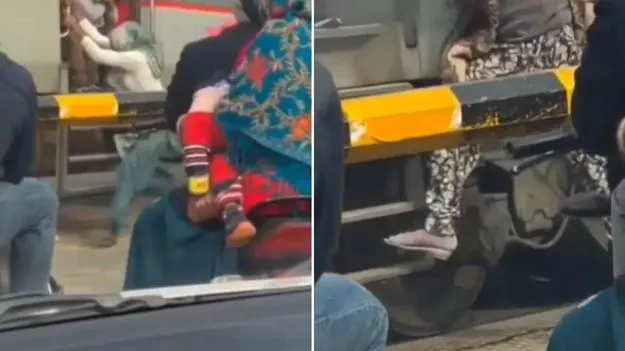 Dangerous stunt: ఇది మృత్యువుతో ఆడుకోవడం కాక మరేంటి.. ఈ మహిళల ప్రమాదకర విన్యాసం చూస్తే..