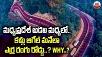 మధ్యప్రదేశ్‌ అడవి మధ్యలో.. కళ్లు జిగేల్‌ మనేలా ఎర్ర రంగు రోడ్డు?