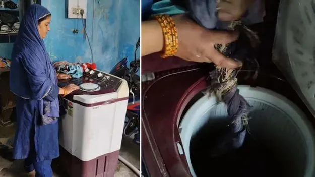 Funny desi jugaad: ఈ ఆంటీ తెలివికి సలాం కొట్టాల్సిందే.. వాషింగ్‌మెషిన్‌తో కోతులకు ఎలా చెక్ పెట్టిందో చూడండి.. 