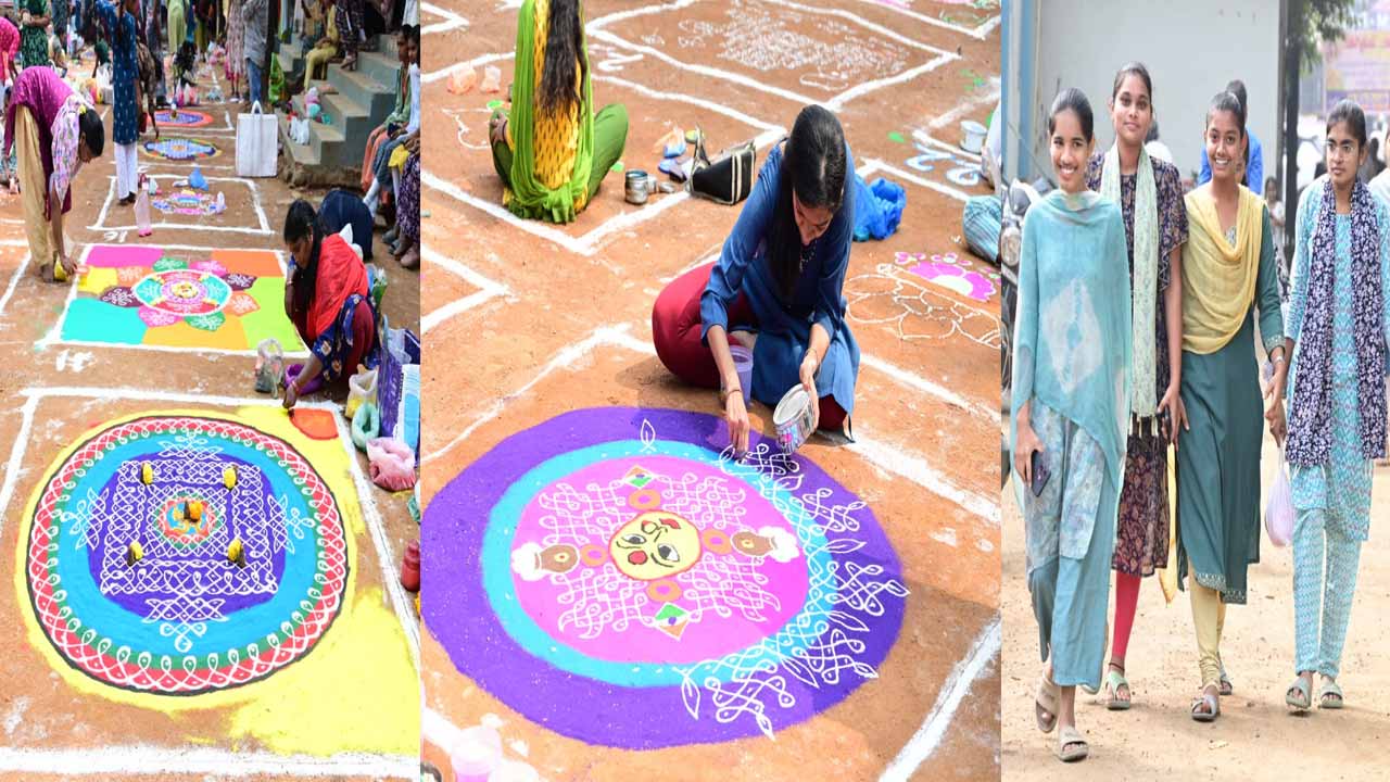  ఖమ్మంలో ఏబీఎన్, ఆంధ్రజ్యోతి ఆధ్వర్యంలో ముగ్గుల పోటీలు