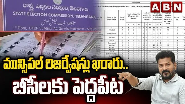 Municipal Elections: 38 మునిసిపాలిటీలు బీసీలకే..