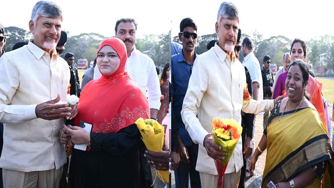 సీఎం చంద్రబాబుకు ఘన స్వాగతం.. 