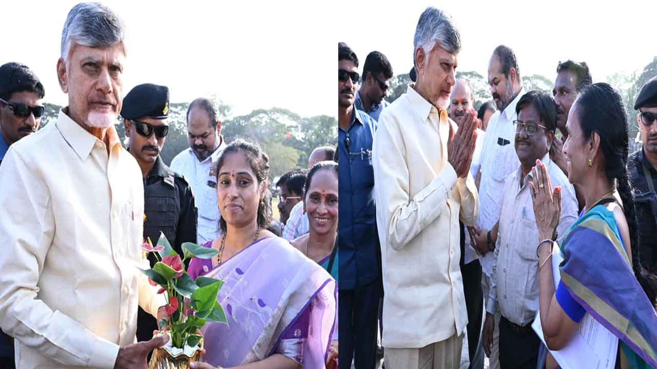 సీఎం చంద్రబాబుకు ఘన స్వాగతం.. 