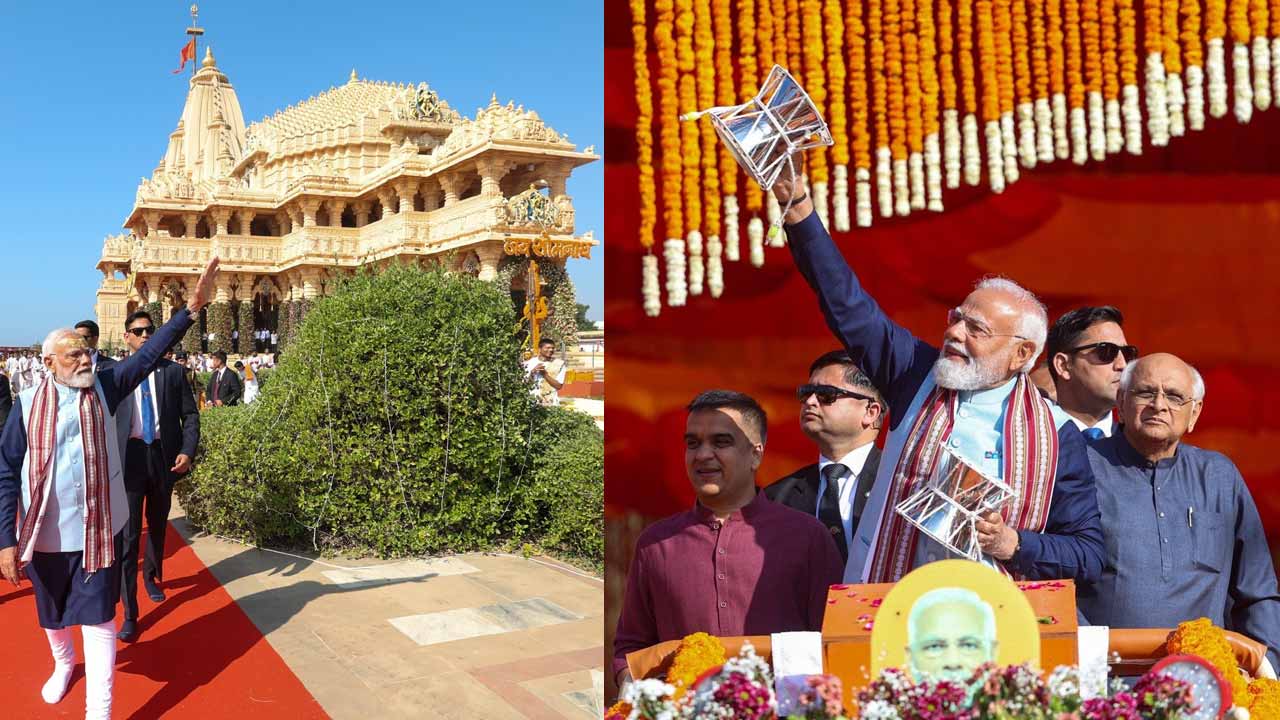 కన్నుల పండువగా ‘సోమనాథ్‌ స్వాభిమాన్‌ పర్వ్‌’ వేడుకలు.. పాల్గొన్న ప్రధాని మోదీ