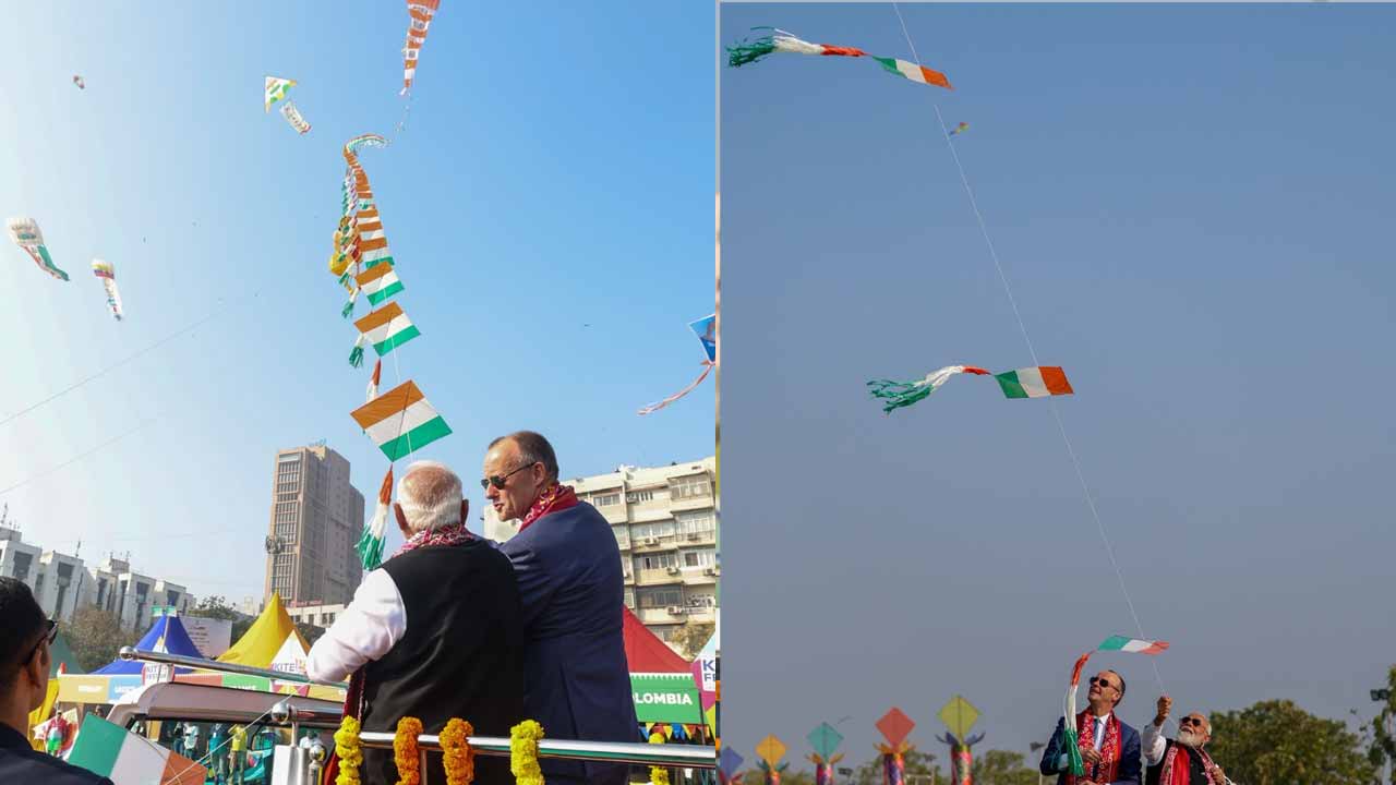 అహ్మదాబాద్‌లో అంతర్జాతీయ కైట్ ఫెస్టివల్‌లో పాల్గొన్న ప్రధాని మోదీ..