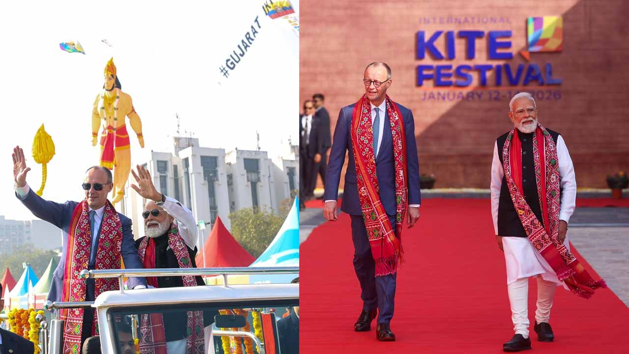 అహ్మదాబాద్‌లో అంతర్జాతీయ కైట్ ఫెస్టివల్‌లో పాల్గొన్న ప్రధాని మోదీ..