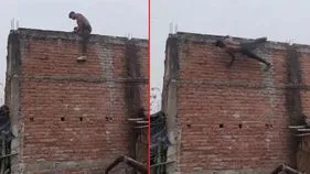 Dangerous Stunt: వామ్మో.. ఇతడు మనిషేనా.. ఇంటిపై వేలాడుతూ బల్లిలా ఎలా చేస్తున్నాడో చూడండి.. 