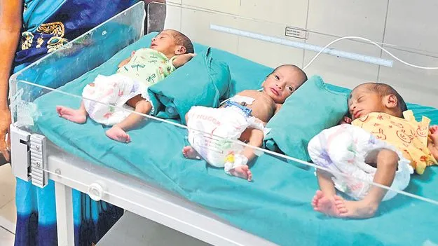 ఒకే కాన్పులో ముగ్గురు శిశువులు