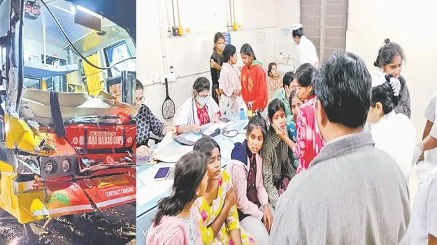 నాలుగు బస్సులు ఢీ