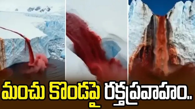 ప్రకృతి సృష్టించిన అద్భుతం.. అంటార్కిటికా హిమానీనదం నుంచి రక్తం.. షాకింగ్ వీడియో వైరల్.. 