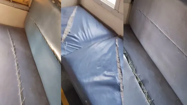 రైల్లో దారుణం.. బ్లేడ్‌తో సీట్లను కోసేసిన అగంతకులు