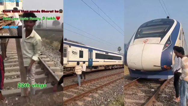 షాకింగ్! వందే భారత్‌ను టార్గెట్‌ చేసి.. పట్టాలపై చెక్క దుంగలను పెట్టి..