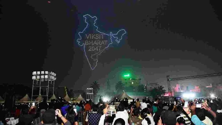 రథసప్తమి వేడుకల్లో అద్భుతమైన డ్రోన్ షో