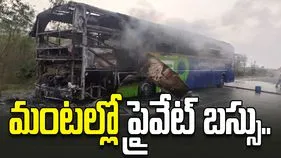 ఎన్టీఆర్ జిల్లాలో ట్రావెల్స్ బస్సు దగ్ధం.. తప్పిన పెను ప్రమాదం.. 