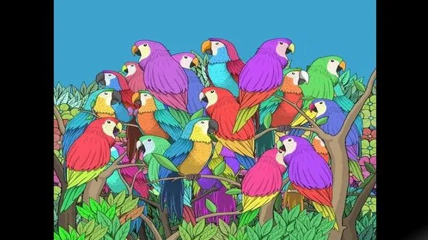 చిలుకల మధ్యలో సీతాకోక చిలుక.. 15 సెకెన్లలో ఆ సీతాకోకచిలుకను కనిపెట్టండి..