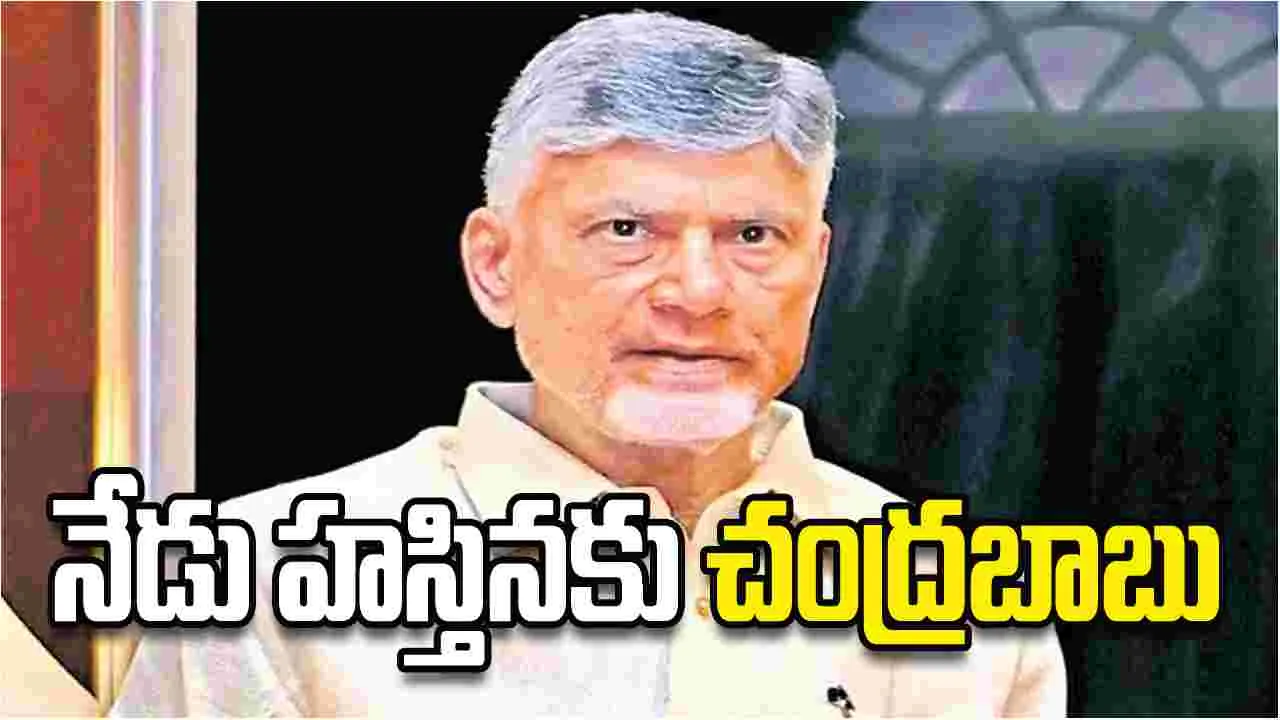 నేడు హస్తినకు చంద్రబాబు