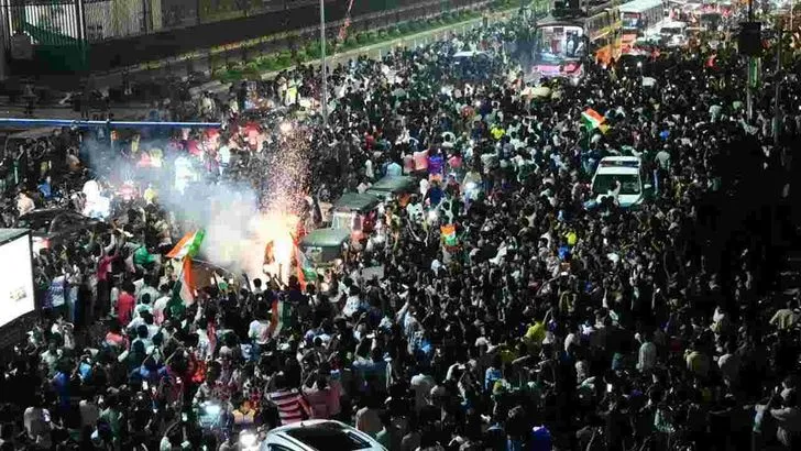 టీ20 వరల్డ్ కప్ ఫైనల్‌లో భారత్ ఘన విజయం.. హైదరాబాద్‌లో అంబరాన్ని అంటిన సంబరాలు